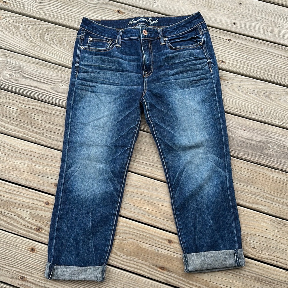 American eagle blue jeans capri length pants